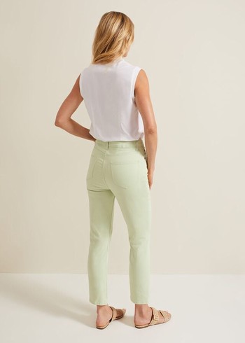 Phase Eight Lindsey Cropped Straight Leg Trousers Green USA | 5147628-VB